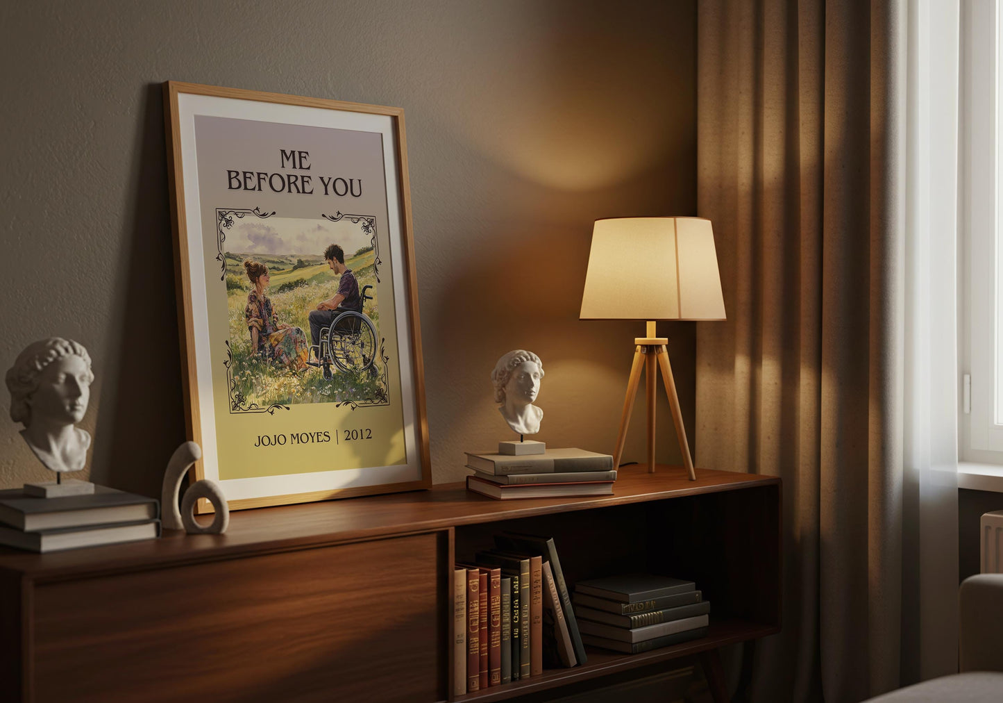 Me Before You by Jojo Moyes High Quality Poster Print. Free Delivery Wall Art. Author & Blurb Book/Novel Minimalist Home Art Gift Cover