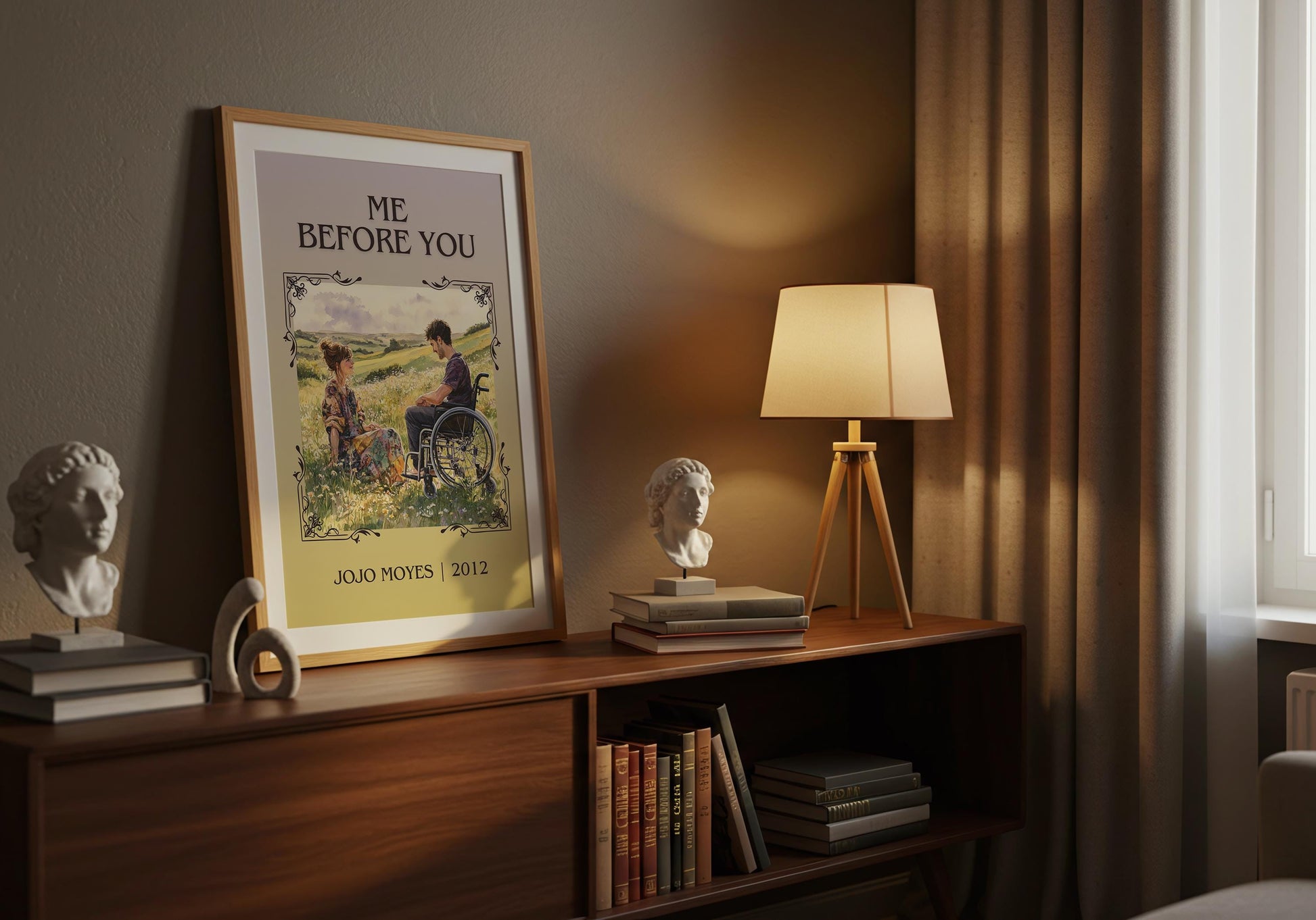 Me Before You by Jojo Moyes High Quality Poster Print. Free Delivery Wall Art. Author & Blurb Book/Novel Minimalist Home Art Gift Cover