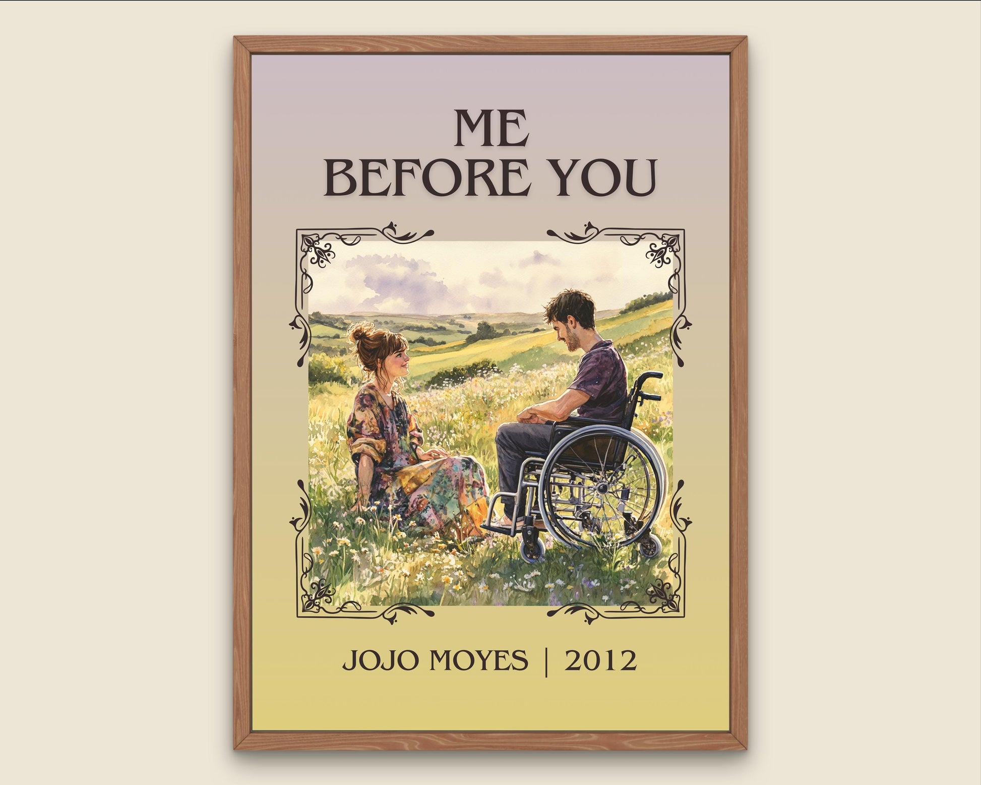 Me Before You by Jojo Moyes High Quality Poster Print. Free Delivery Wall Art. Author & Blurb Book/Novel Minimalist Home Art Gift Cover