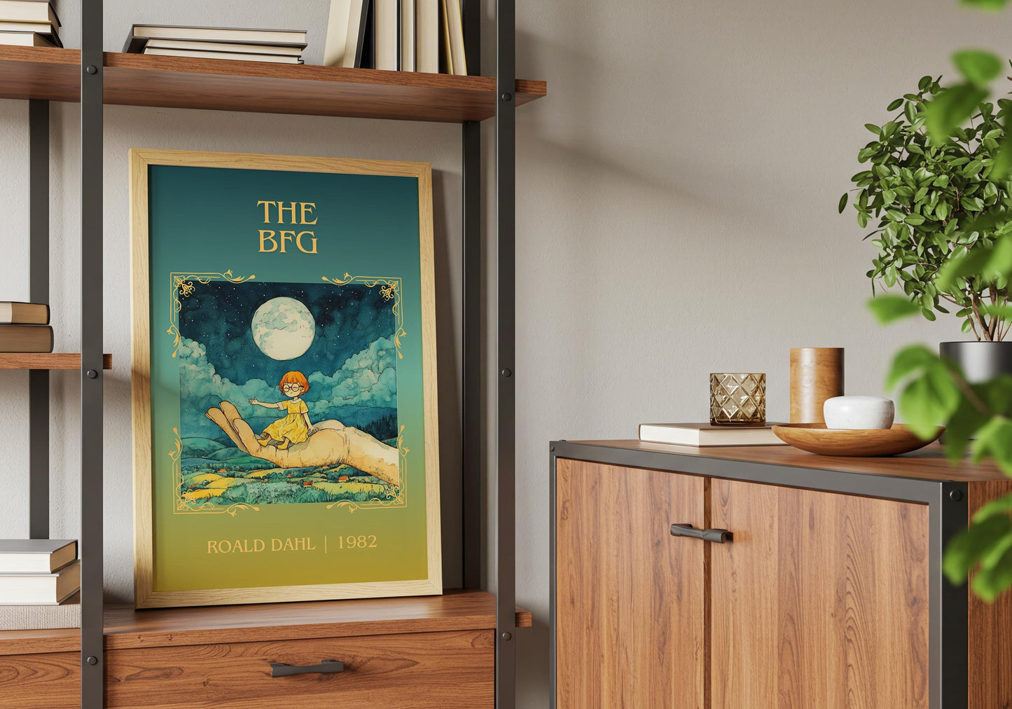 The BFG by Roald Dahl High Quality Poster Print. Free Delivery Wall Art. Author & Blurb Book/Novel Minimalist Home Art Gift Cover