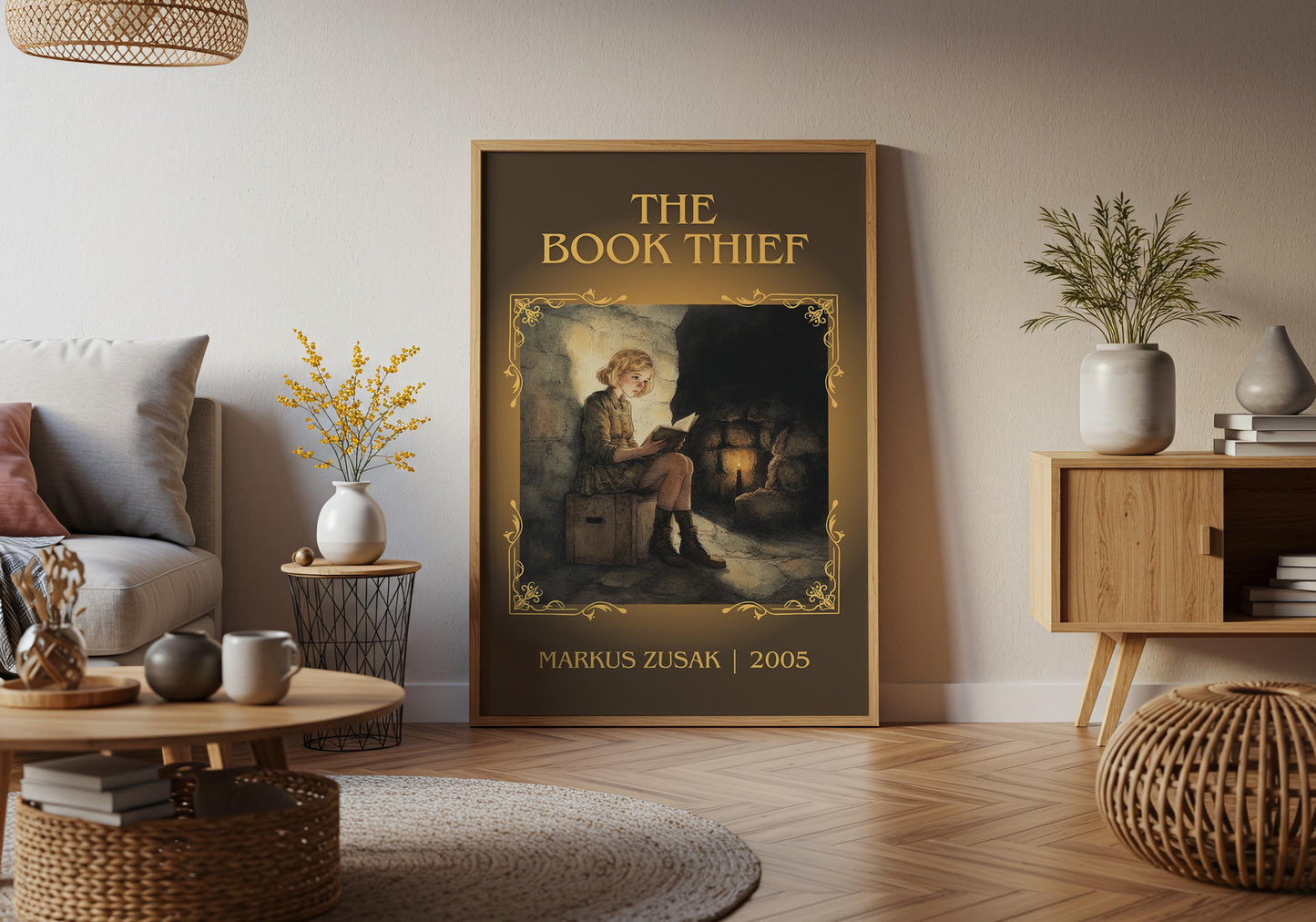 The Book Thief by Markus Zusak High Quality Poster Print. Free Delivery Wall Art. Author&Blurb Book/Novel Minimalist Home Art Gift Cover