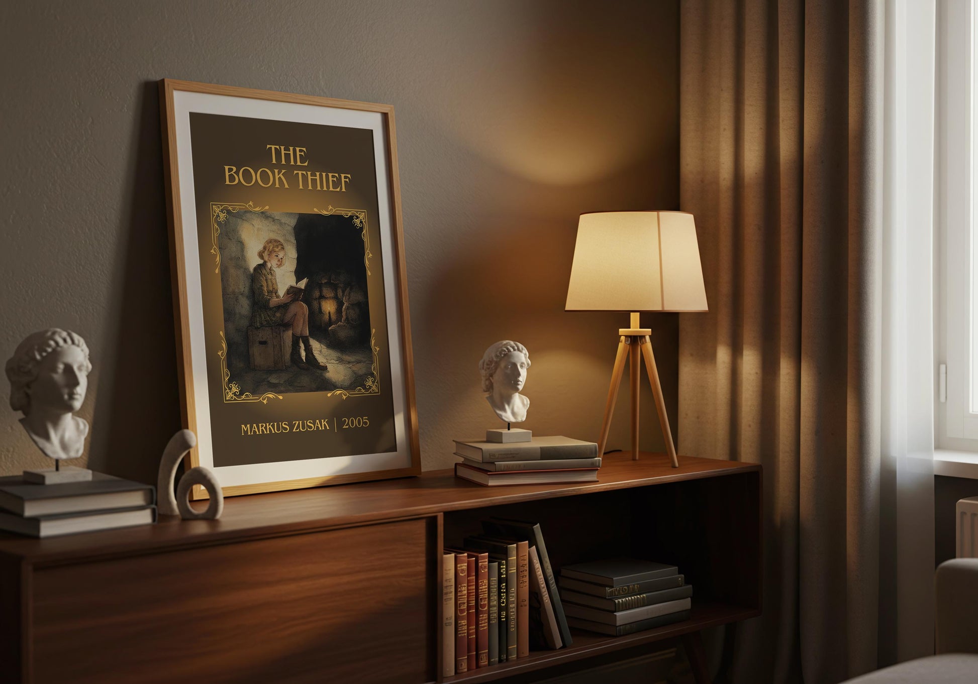 The Book Thief by Markus Zusak High Quality Poster Print. Free Delivery Wall Art. Author&Blurb Book/Novel Minimalist Home Art Gift Cover