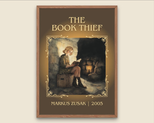 The Book Thief by Markus Zusak High Quality Poster Print. Free Delivery Wall Art. Author&Blurb Book/Novel Minimalist Home Art Gift Cover
