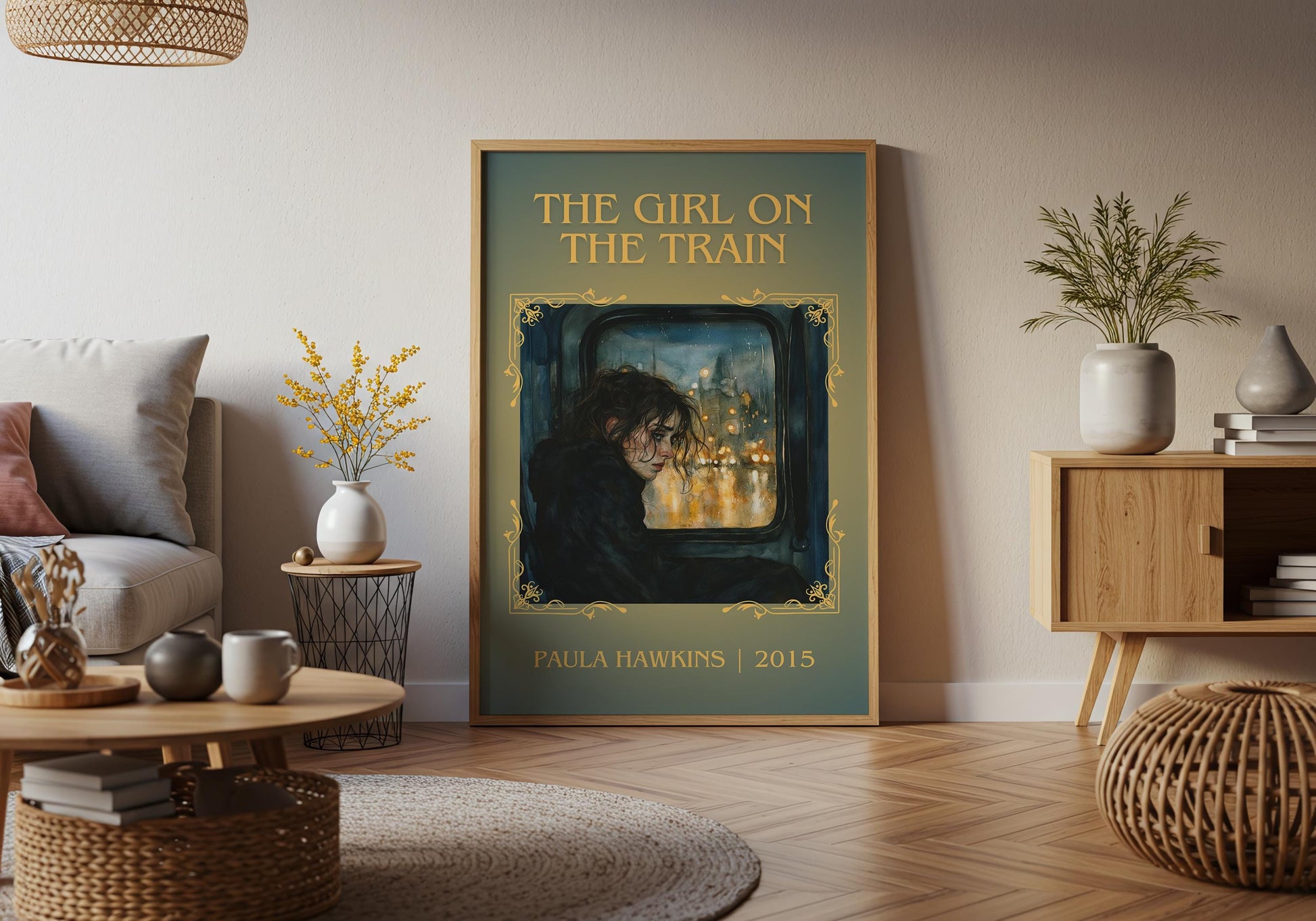 The Girl On The Train by Paula Hawkins High Quality Poster Print. Free Delivery Wall Art. Author & Blurb Book/Novel Minimalist Home Art Gift