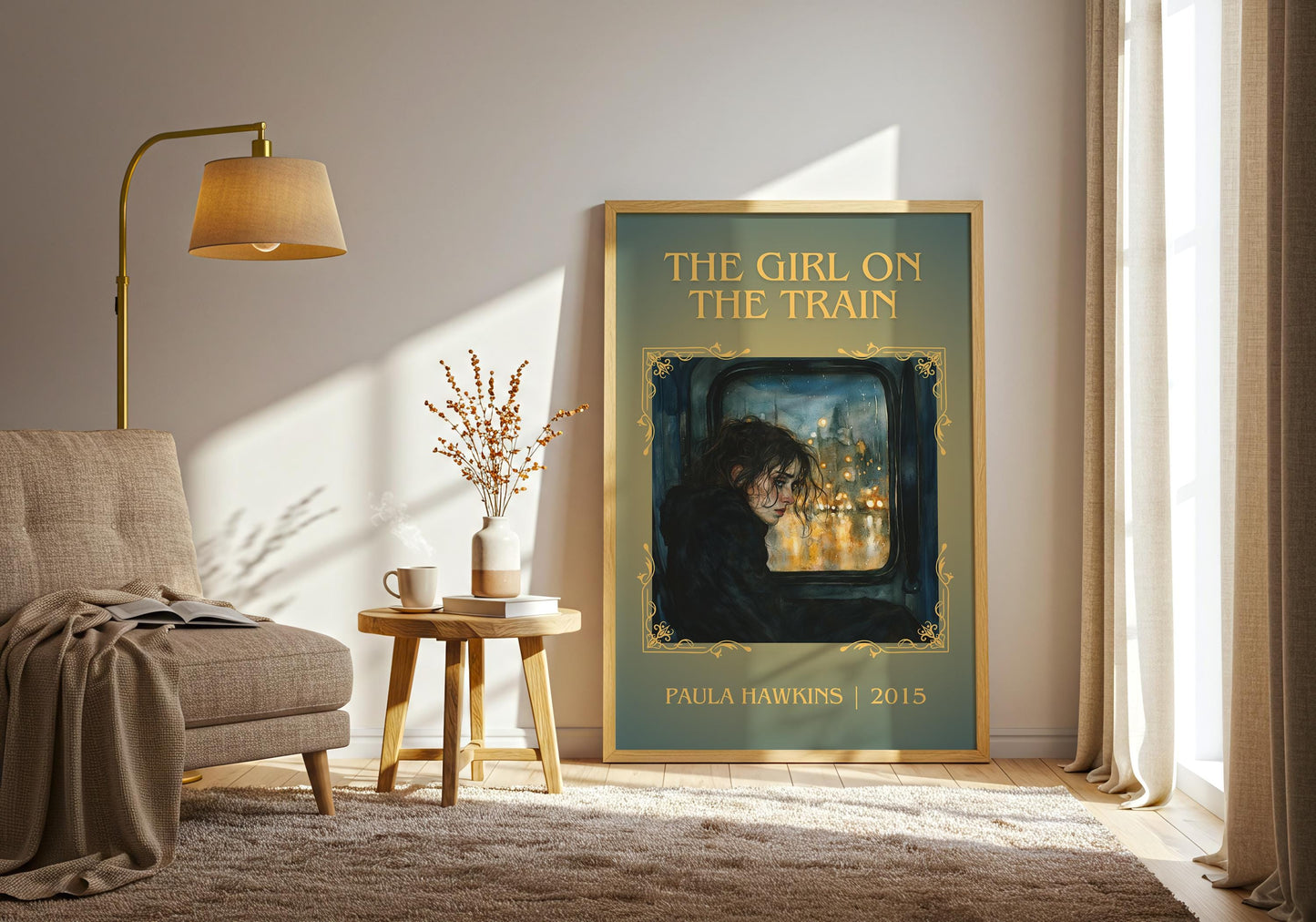The Girl On The Train by Paula Hawkins High Quality Poster Print. Free Delivery Wall Art. Author & Blurb Book/Novel Minimalist Home Art Gift