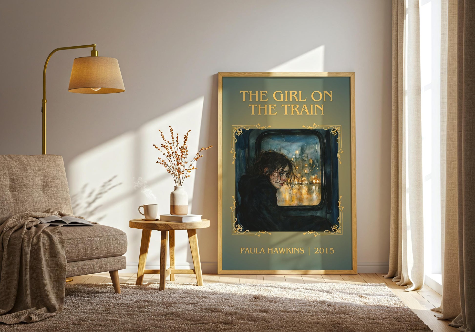 The Girl On The Train by Paula Hawkins High Quality Poster Print. Free Delivery Wall Art. Author & Blurb Book/Novel Minimalist Home Art Gift