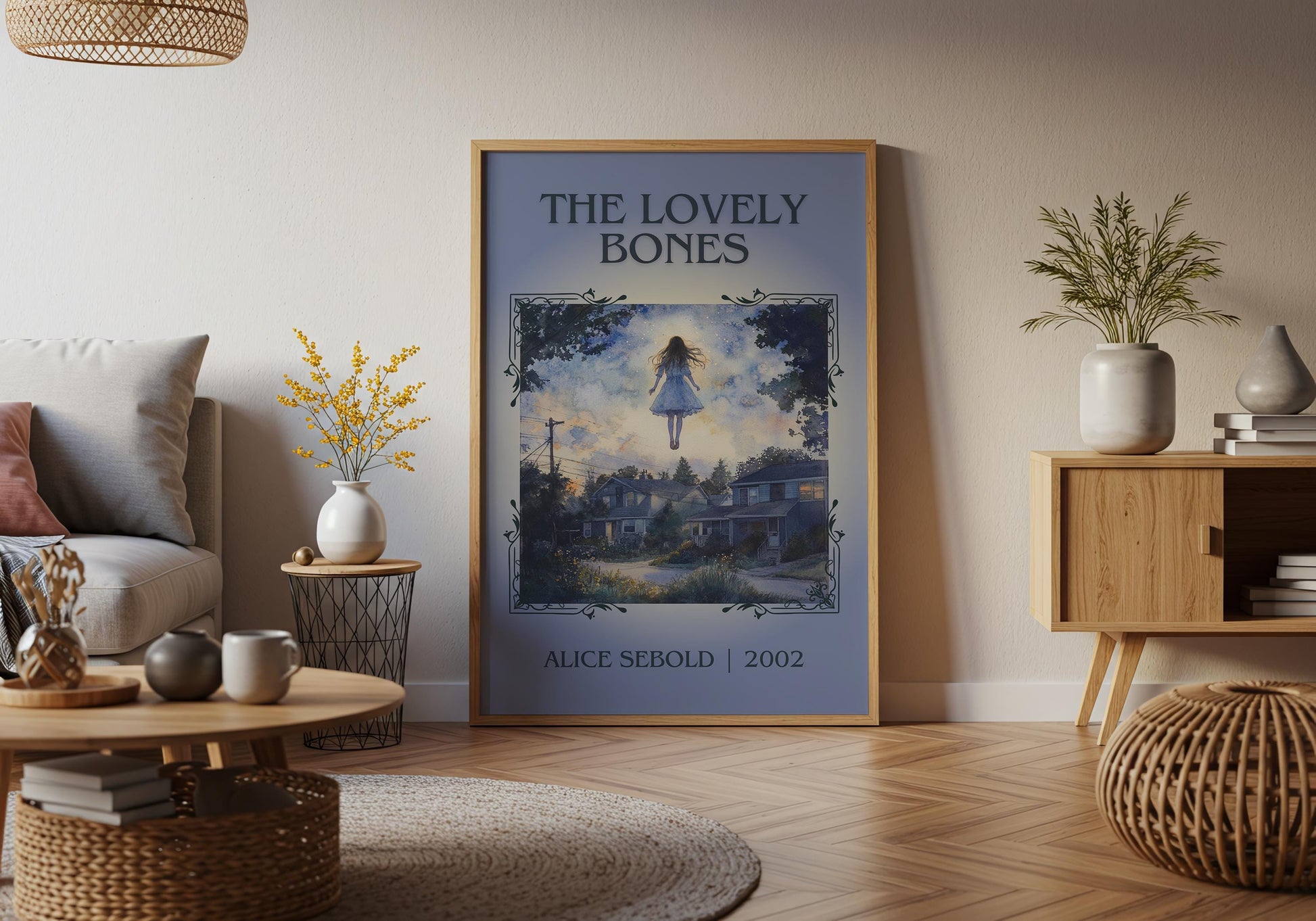 The Lovely Bones by Alice Sebold High Quality Poster Print. Free Delivery Wall Art. Author&Blurb Book/Novel Minimalist Home Gift Cover Art
