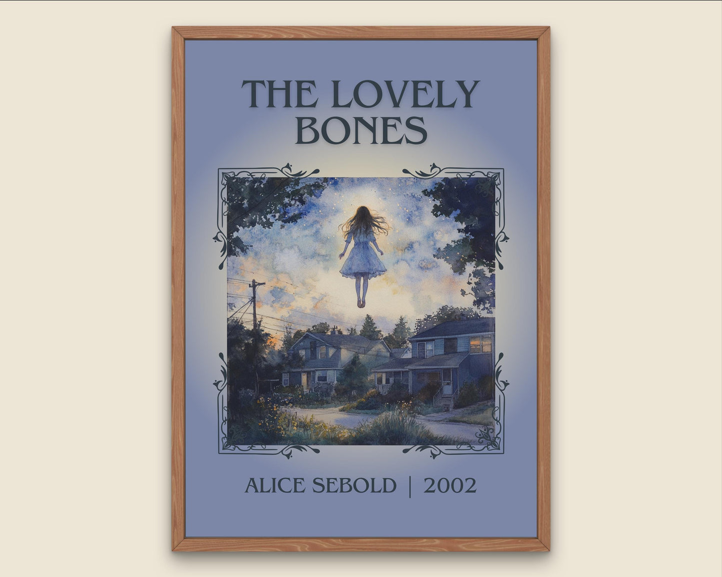 The Lovely Bones by Alice Sebold High Quality Poster Print. Free Delivery Wall Art. Author&Blurb Book/Novel Minimalist Home Gift Cover Art