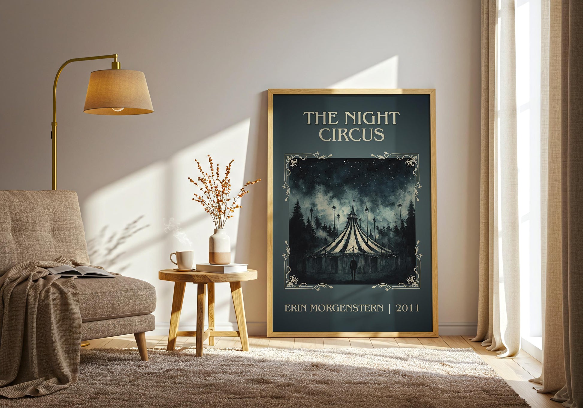 The Night Circus by Erin Morgenstern High Quality Poster Print. Free Delivery Wall Art. Author&Blurb Book/Novel Minimalist Home Gift Cover