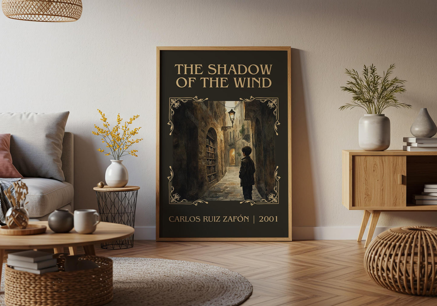 The Shadow Of The Wind by Carlos Ruiz Zafon High Quality Poster Print. Free Delivery Wall Art. Author&Blurb Book/Novel Minimalist Home Gift