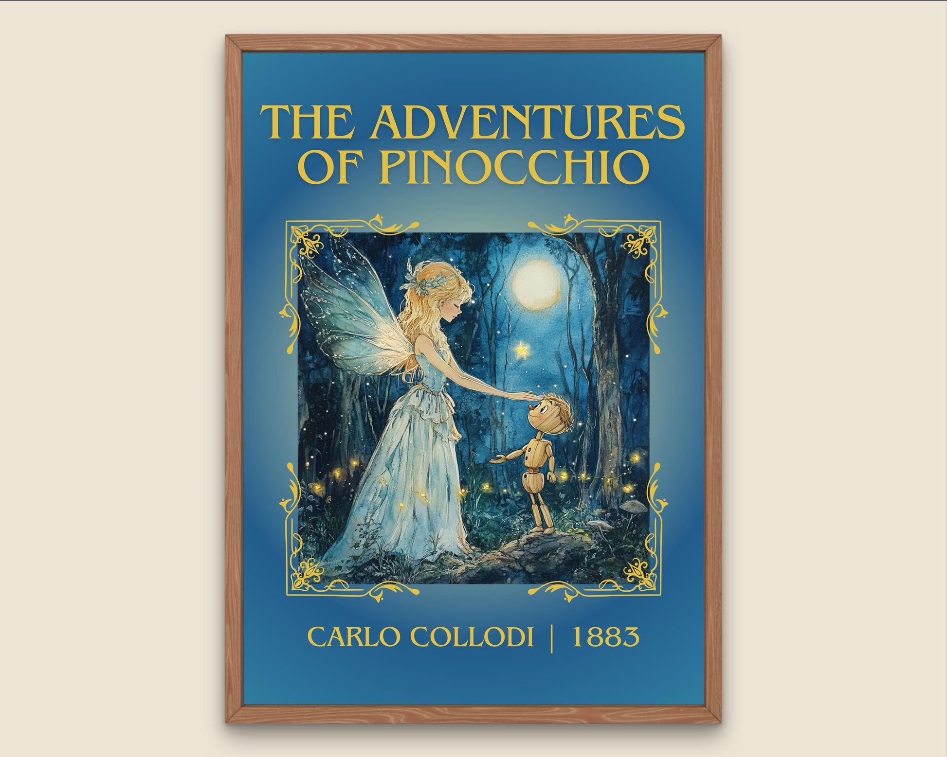 The Adventures Of Pinocchio by Carlos Callodi High Quality Poster Print. Free Delivery Wall Art.Author&Blurb Book/Novel Minimalist Home Gift