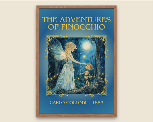 The Adventures Of Pinocchio by Carlos Callodi High Quality Poster Print. Free Delivery Wall Art.Author&Blurb Book/Novel Minimalist Home Gift