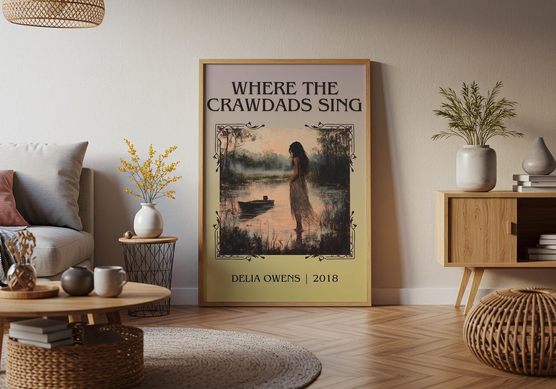 Where The Crawdads Sing by Delia Owens High Quality Poster Print. Free Delivery Wall Art. Author&Blurb Book/Novel Minimalist Home Gift Cover