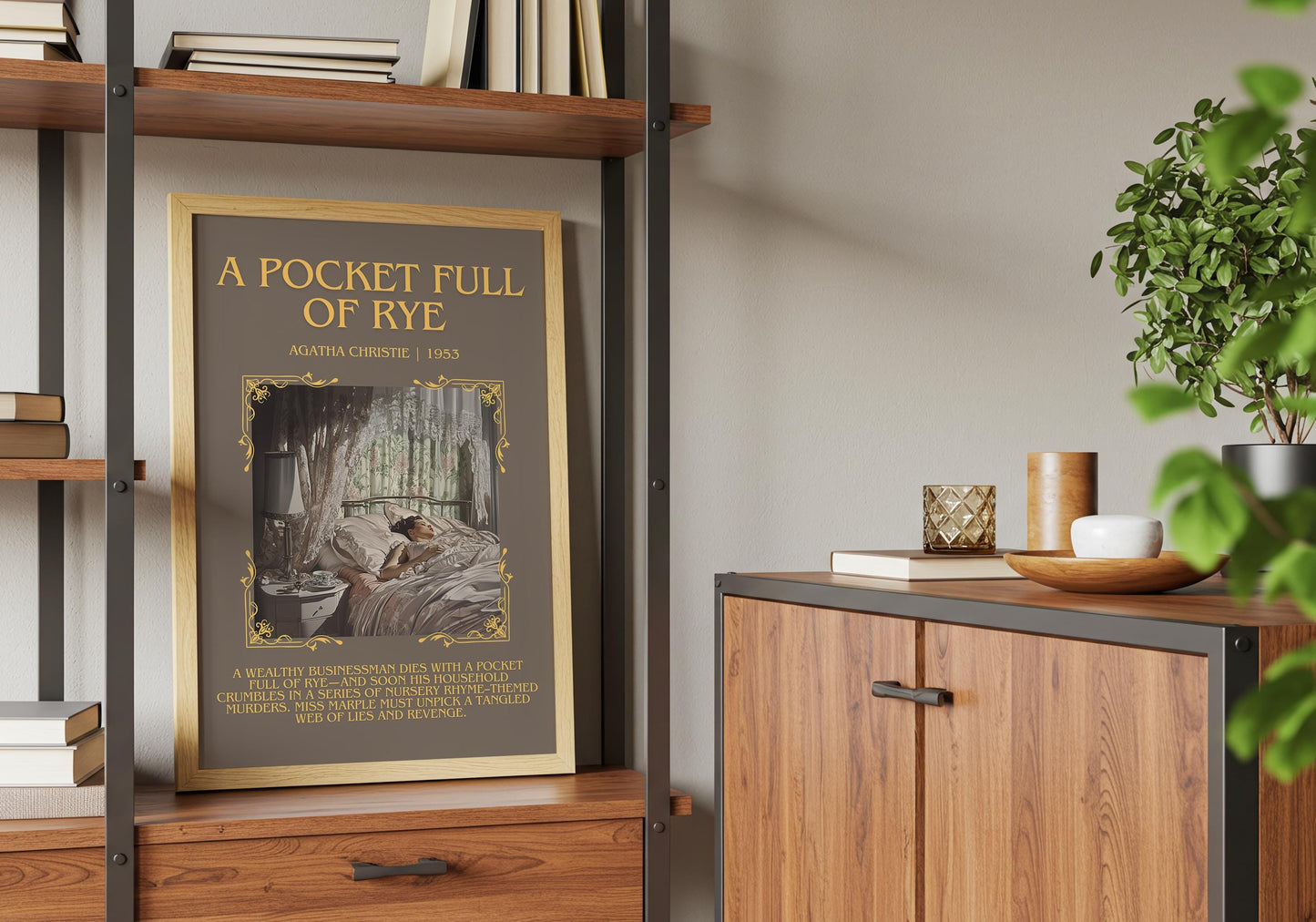 A Pocket Full Of Rye by Agatha Christie Descriptive, High Quality Poster Print.Free Delivery Wall Art.Author and Blurb Book Artwork Gift Art
