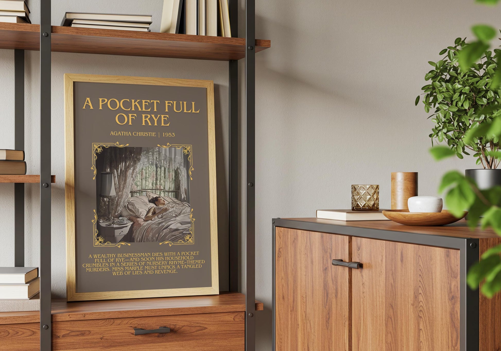A Pocket Full Of Rye by Agatha Christie Descriptive, High Quality Poster Print.Free Delivery Wall Art.Author and Blurb Book Artwork Gift Art