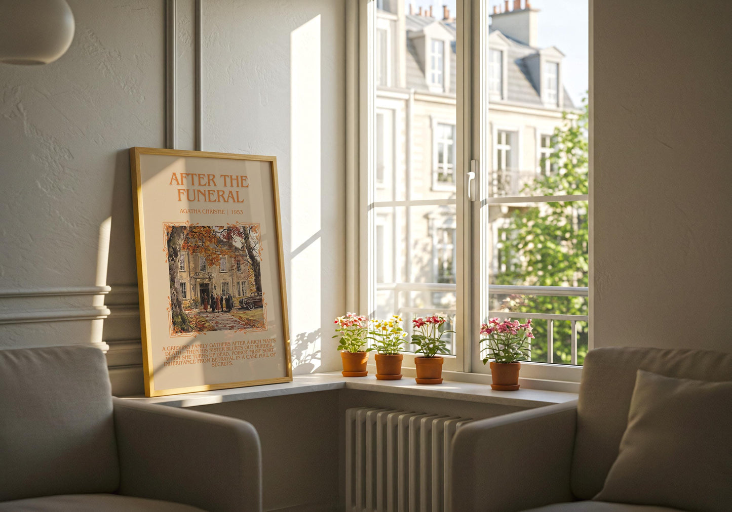 After The Funeral by Agatha Christie Descriptive, High Quality Poster Print.Free Delivery Wall Art.Author and Blurb Book Artwork Gift Art