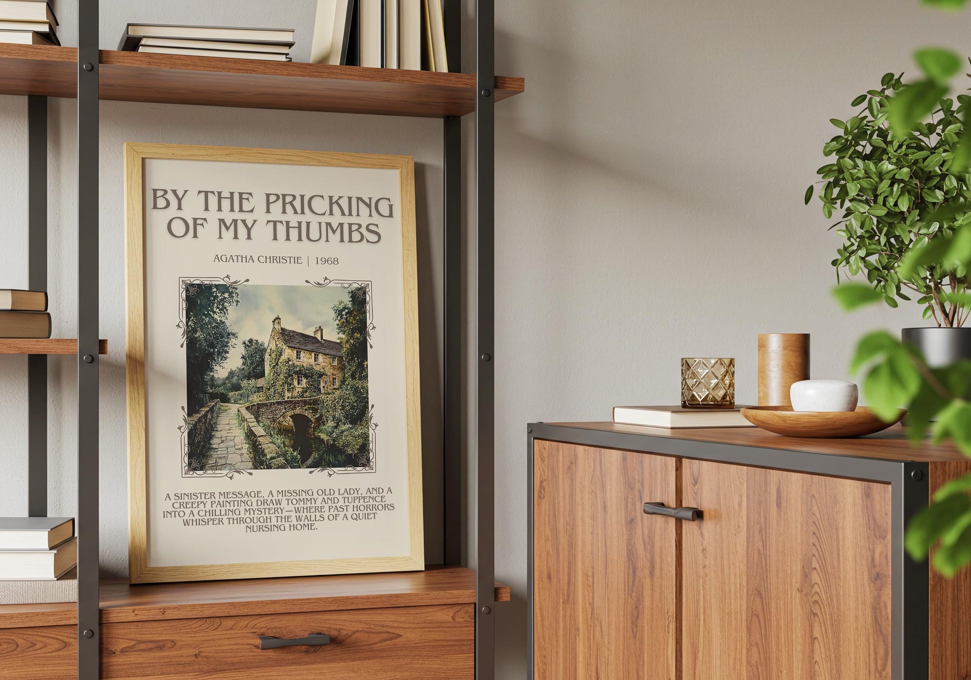 By The Pricking Of My Thumbs by Agatha Christie Descriptive, High Quality Poster Print.Free Delivery Wall Art. Author and Blurb Book Artwork