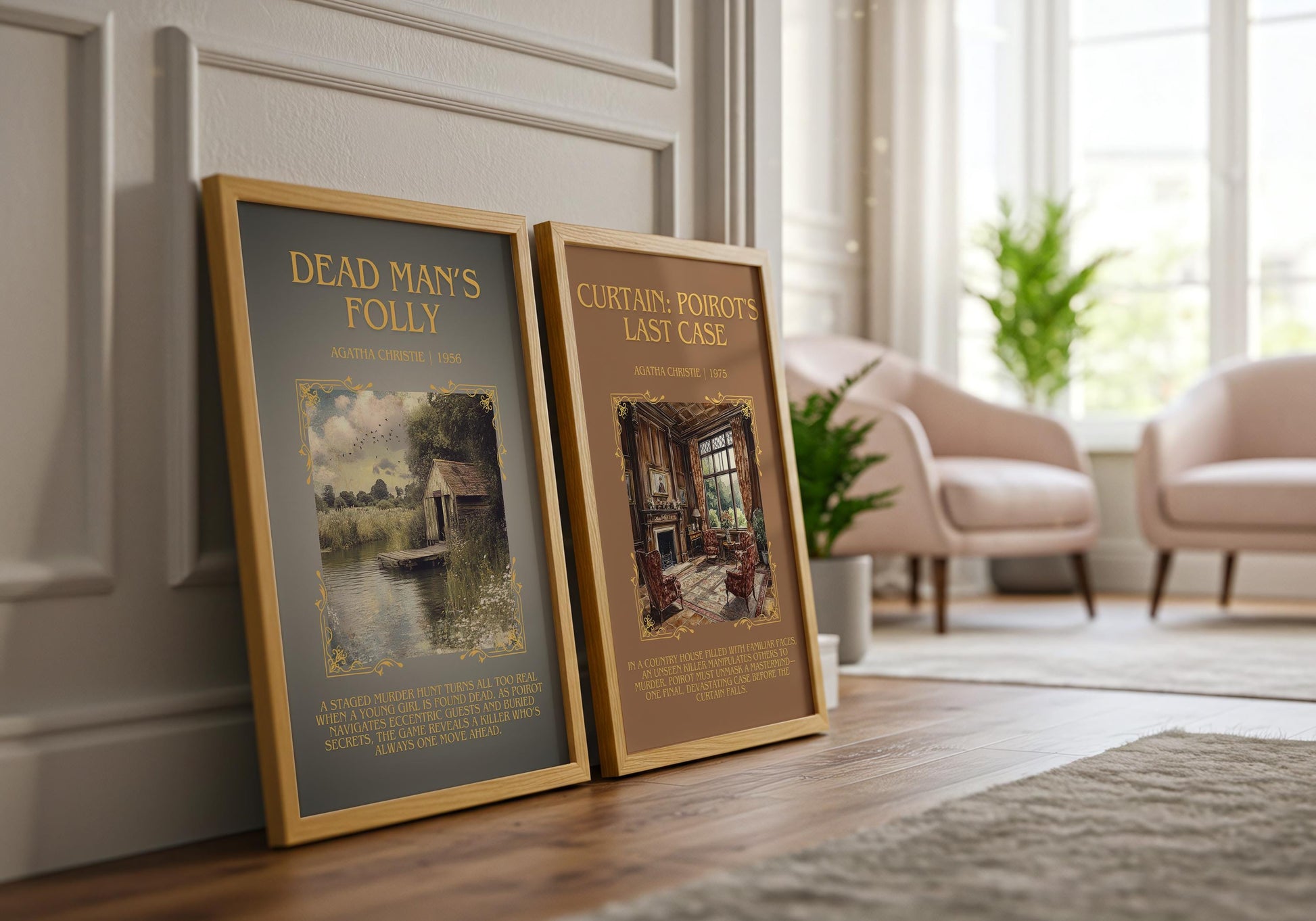 Curtain: Poirot's Last Case by Agatha Christie Descriptive, High Quality Poster Print.Free Delivery Wall Art. Author and Blurb Book Artwork
