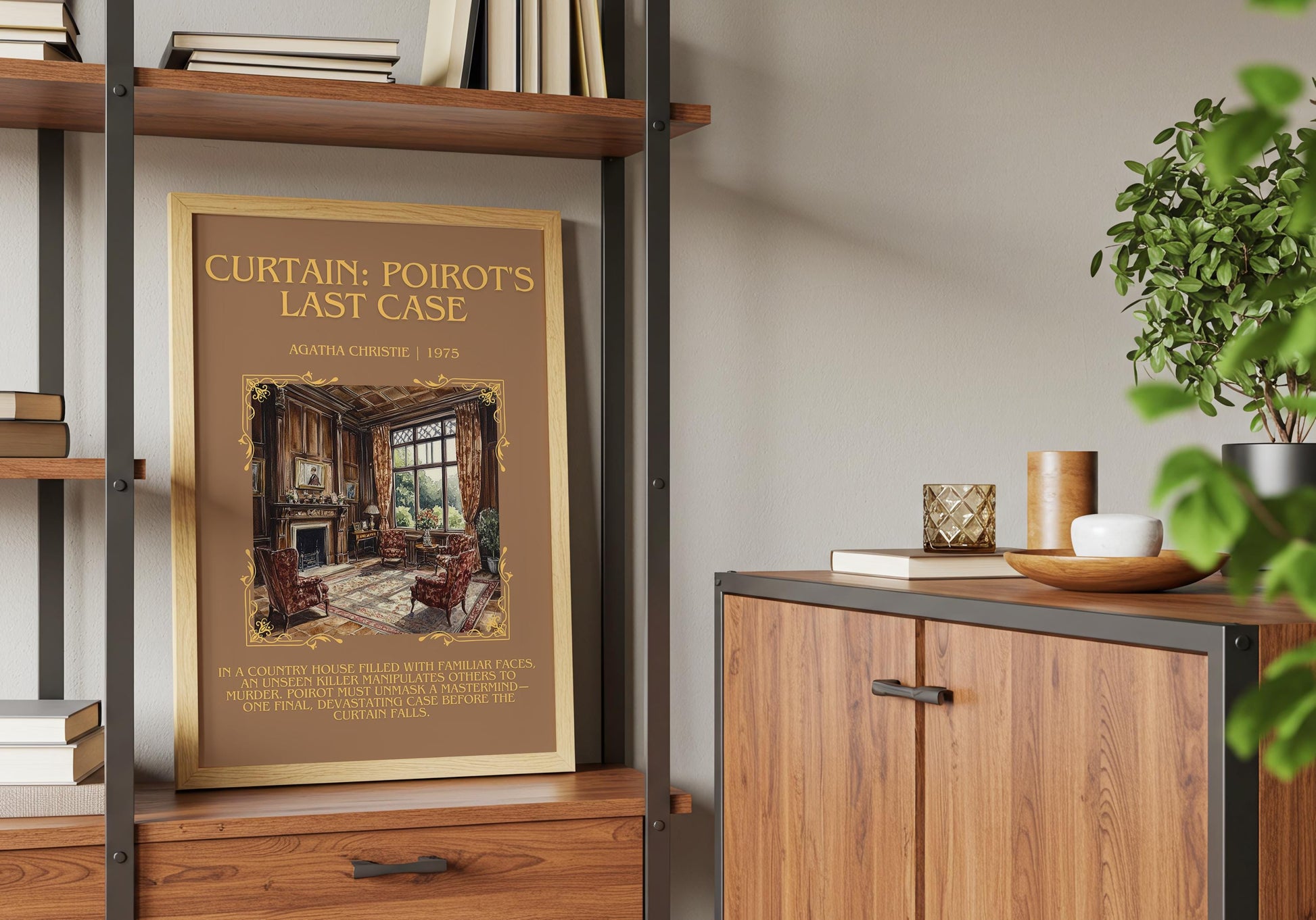Curtain: Poirot's Last Case by Agatha Christie Descriptive, High Quality Poster Print.Free Delivery Wall Art. Author and Blurb Book Artwork