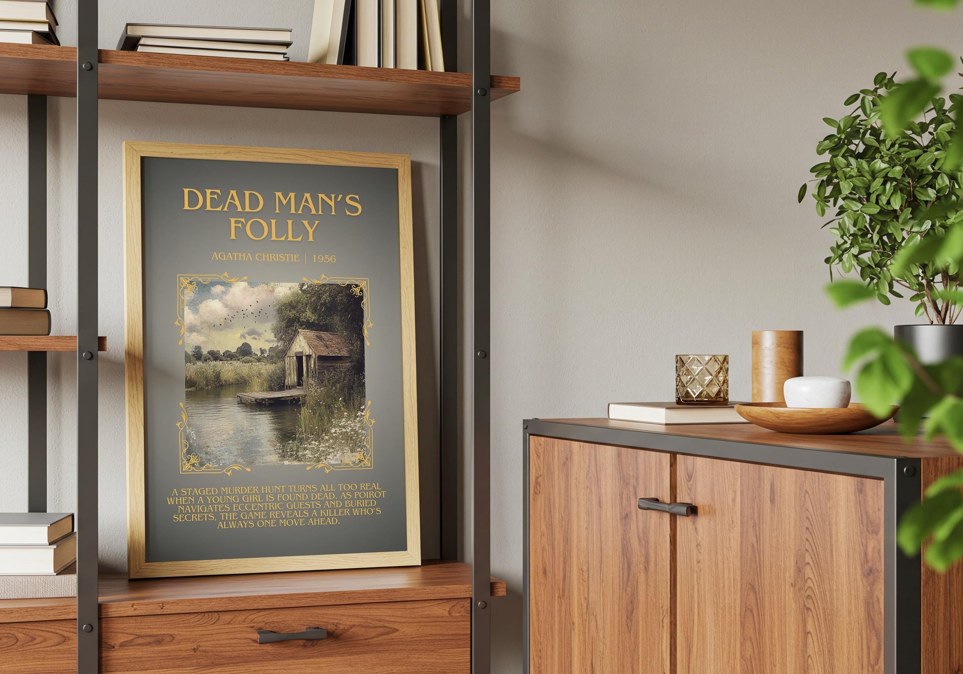 Dead Man's Folly by Agatha Christie Descriptive, High Quality Poster Print.Free Delivery Wall Art.Author & Blurb Book Artwork Gift Art