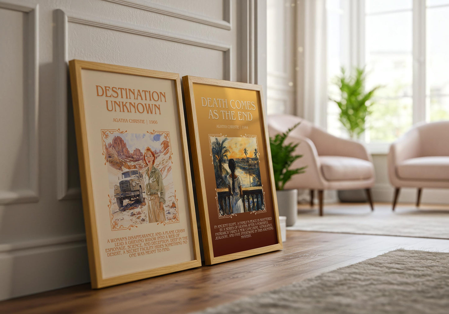 Death Comes At The End by Agatha Christie Descriptive, High Quality Poster Print.Free Delivery Wall Art. Author and Blurb Book Artwork