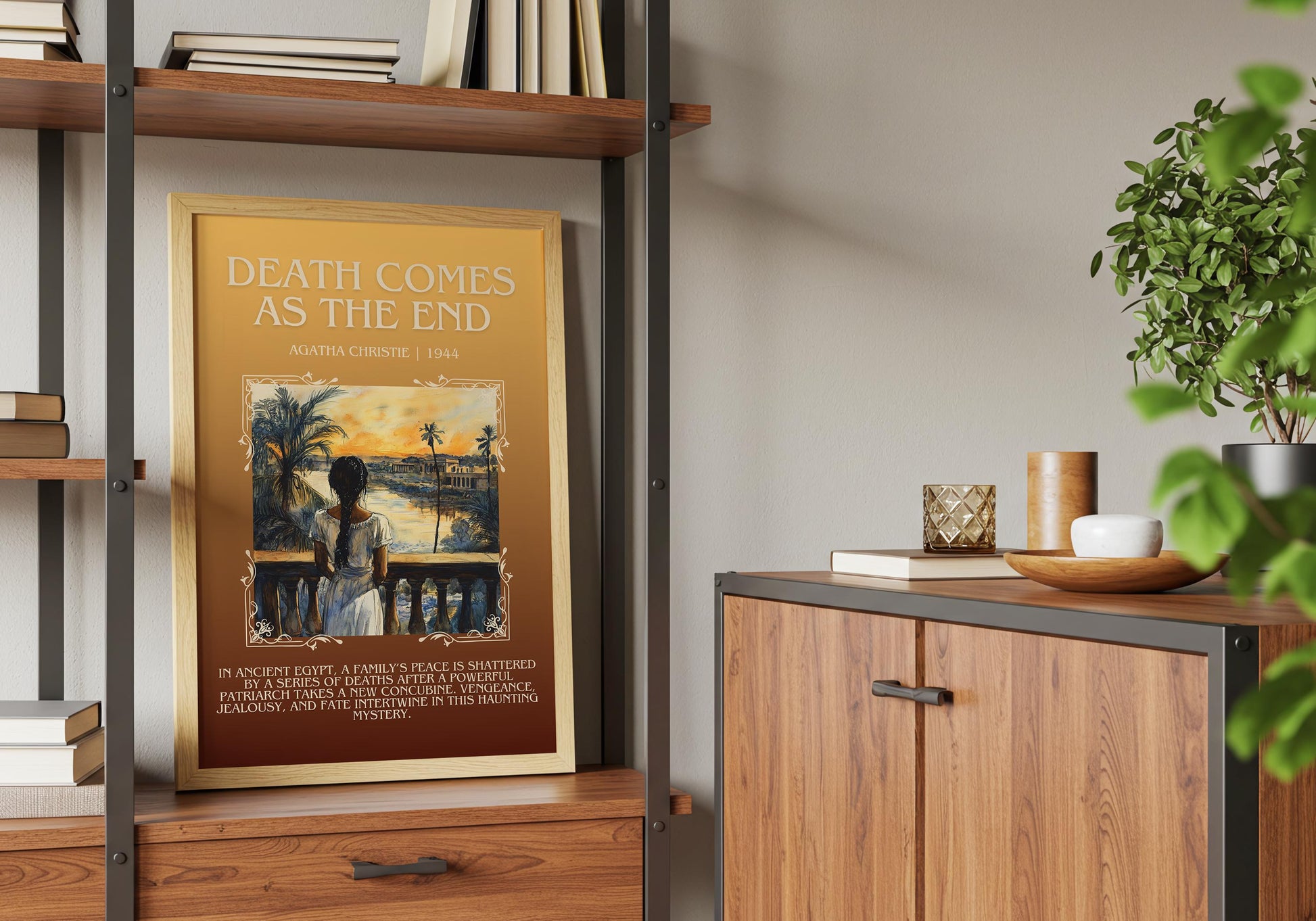Death Comes At The End by Agatha Christie Descriptive, High Quality Poster Print.Free Delivery Wall Art. Author and Blurb Book Artwork