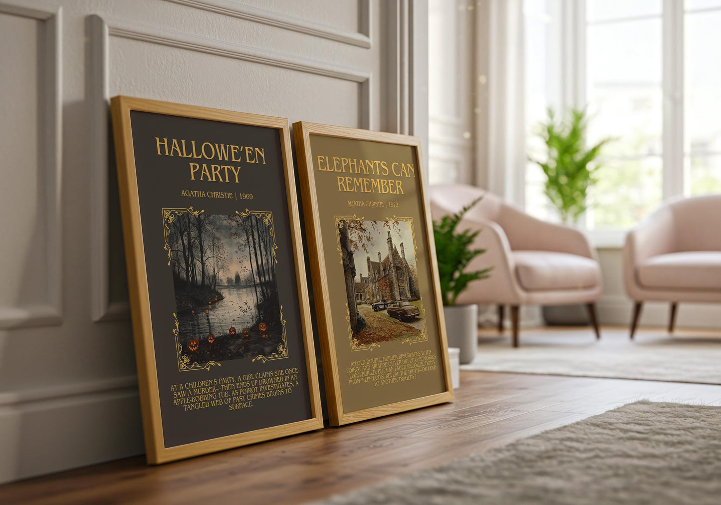 Elephants Can Remember by Agatha Christie Descriptive, High Quality Poster Print.Free Delivery Wall Art. Author and Blurb Book Artwork