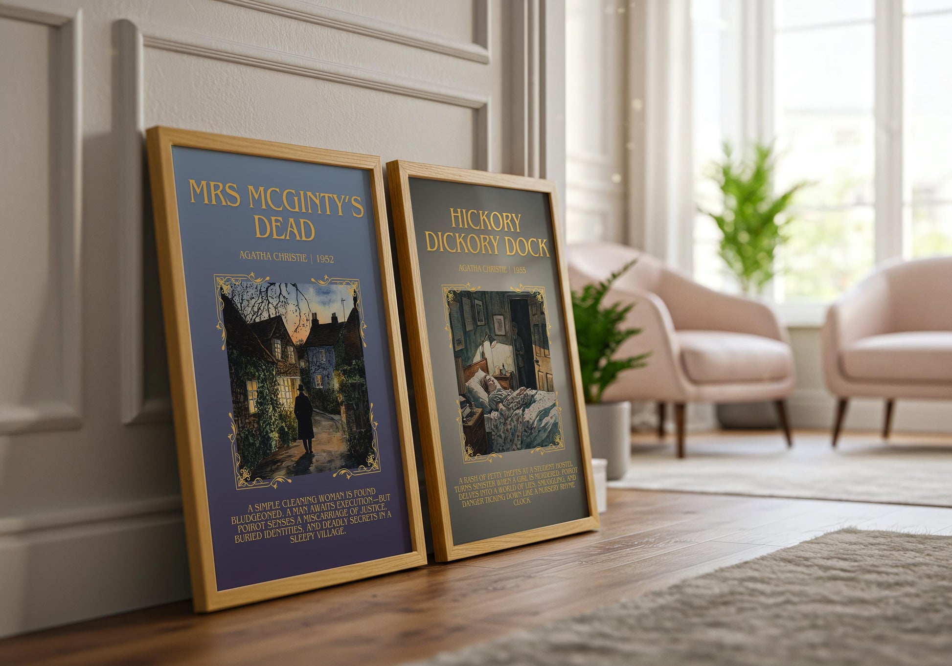Hickory Dickory Dock by Agatha Christie Descriptive, High Quality Poster Print.Free Delivery Wall Art. Author and Blurb Book Artwork