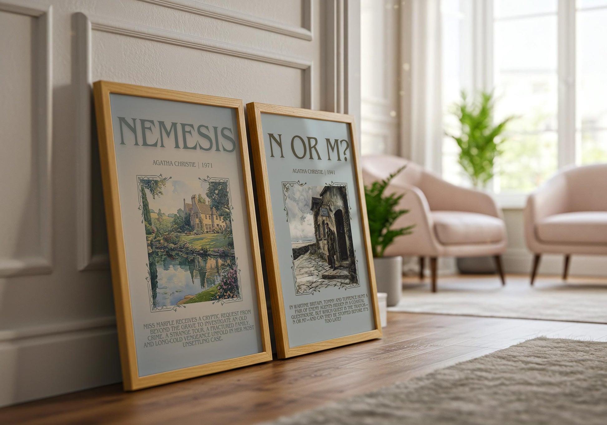 Nemesis by Agatha Christie Descriptive, High Quality Poster Print.Free Delivery Wall Art. Author & Blurb Book Artwork Cover Gift