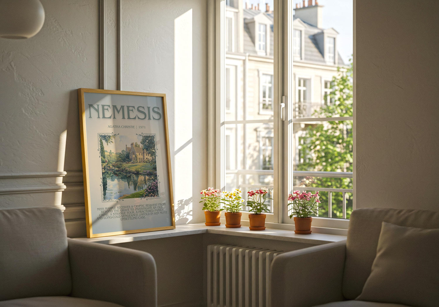 Nemesis by Agatha Christie Descriptive, High Quality Poster Print.Free Delivery Wall Art. Author & Blurb Book Artwork Cover Gift