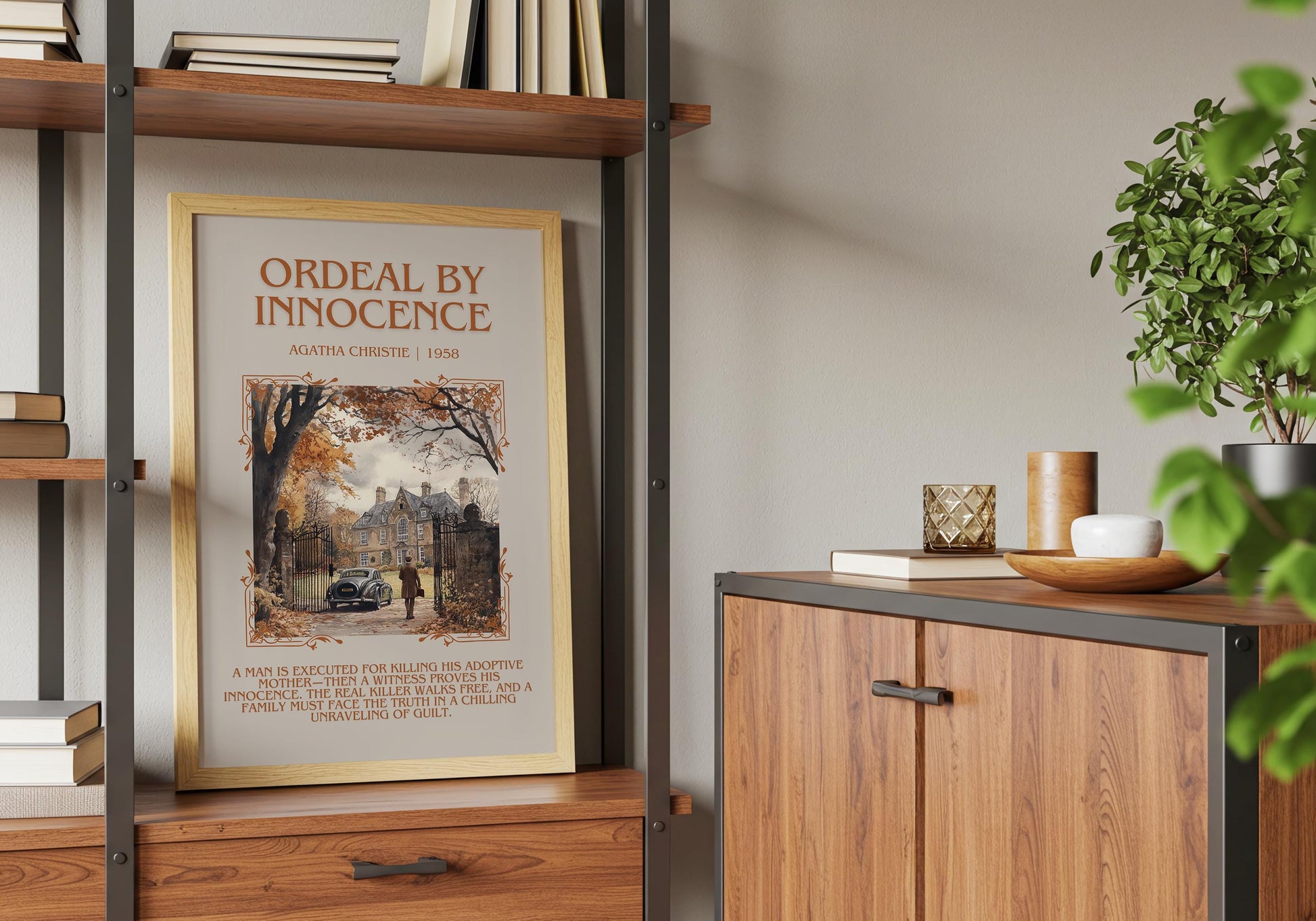 Ordeal By Innocence by Agatha Christie Descriptive, High Quality Poster Print.Free Delivery Wall Art. Author & Blurb Book Artwork Cover Gift