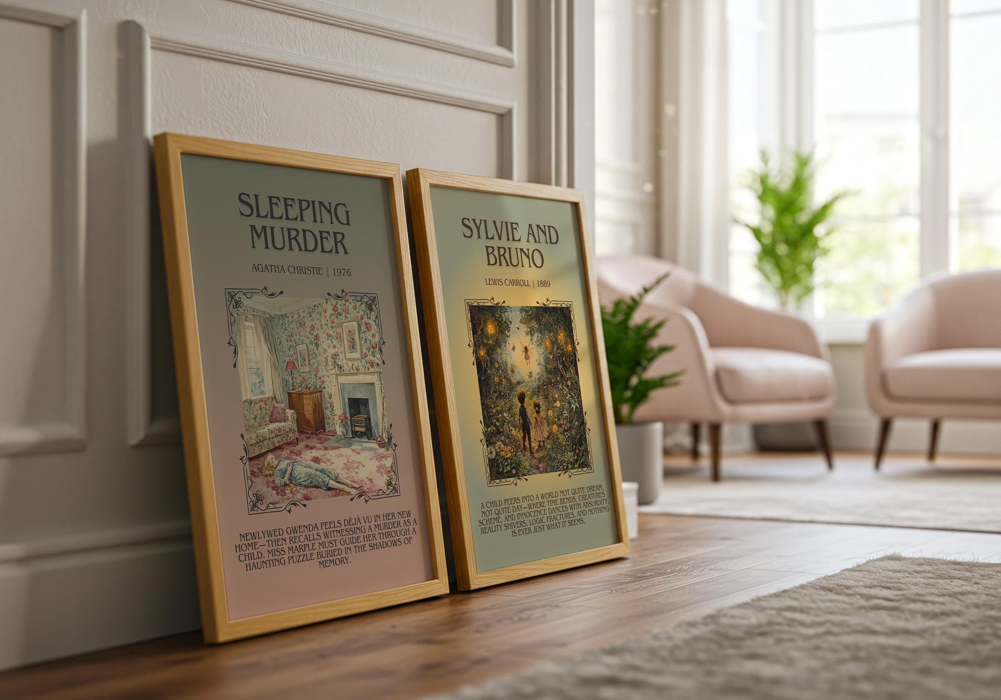 Sleeping Murder by Agatha Christie Descriptive, High Quality Poster Print.Free Delivery Wall Art. Author & Blurb Book Artwork Cover