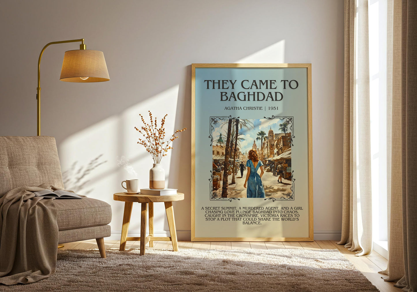They Came To Baghdad by Agatha Christie Descriptive, High Quality Poster Print.Free Delivery Wall Art. Author & Blurb Book Artwork Cover