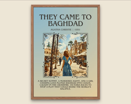 They Came To Baghdad by Agatha Christie Descriptive, High Quality Poster Print.Free Delivery Wall Art. Author & Blurb Book Artwork Cover