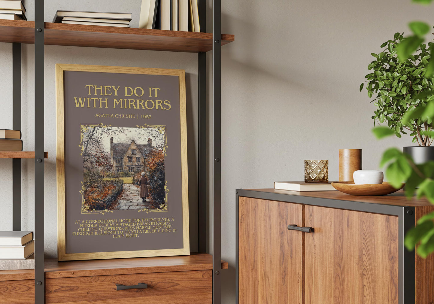 They Do It With Mirrors by Agatha Christie Descriptive, High Quality Poster Print.Free Delivery Wall Art Author&Blurb Book Art