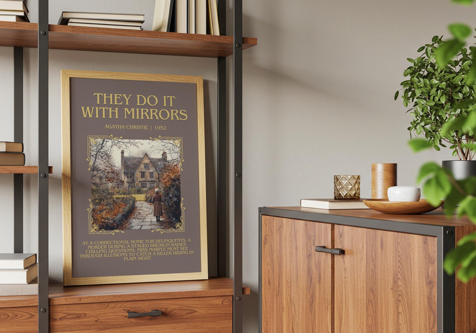 They Do It With Mirrors by Agatha Christie Descriptive, High Quality Poster Print.Free Delivery Wall Art Author&Blurb Book Art
