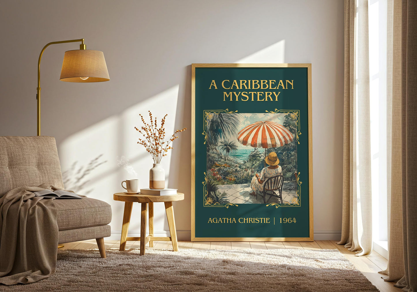 A Caribbean Mystery by Agatha Christie High Quality Poster Print.Free Delivery Wall Art. Author&Blurb Book/Novel Minimalist Home Gift Cover