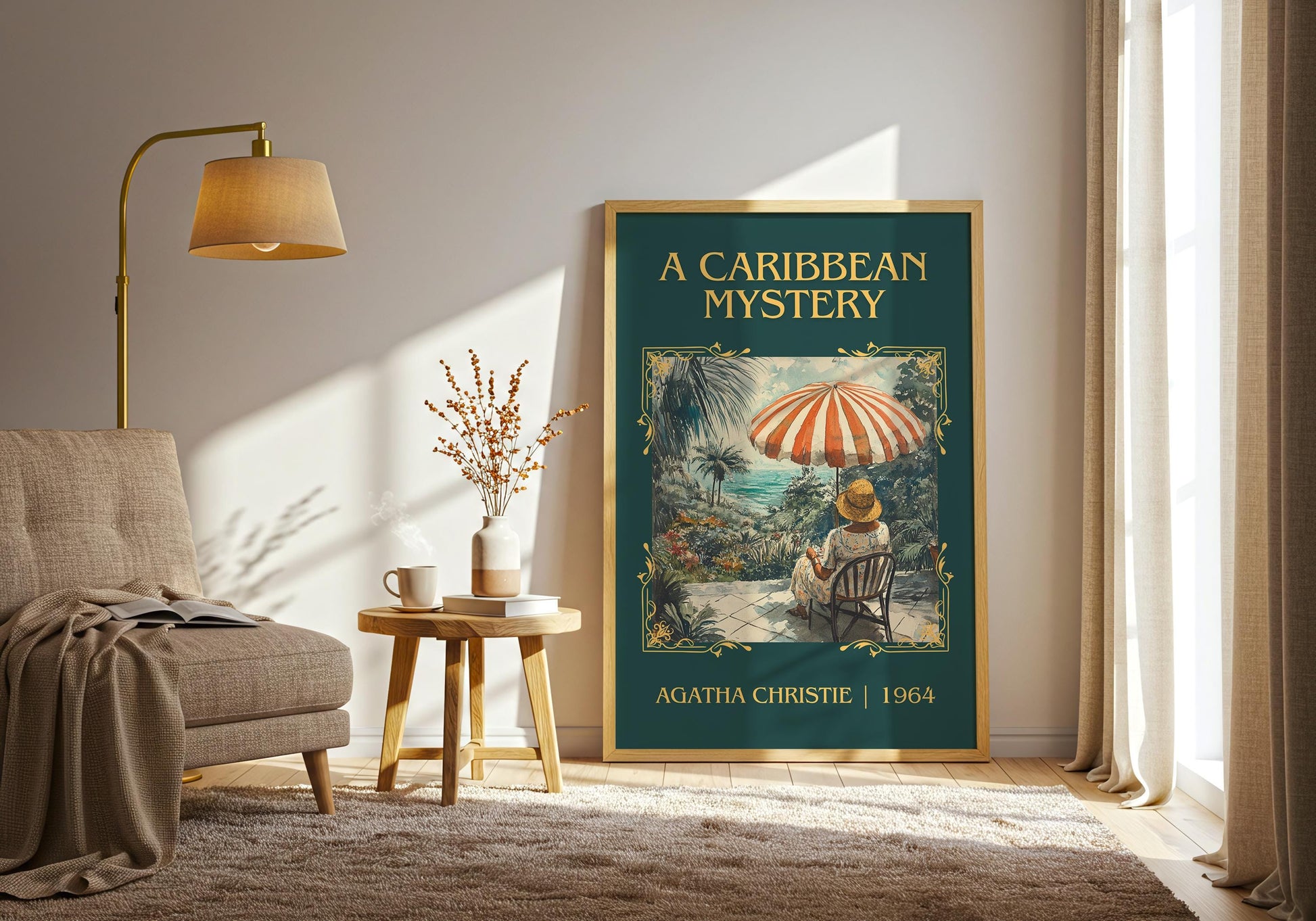 A Caribbean Mystery by Agatha Christie High Quality Poster Print.Free Delivery Wall Art. Author&Blurb Book/Novel Minimalist Home Gift Cover