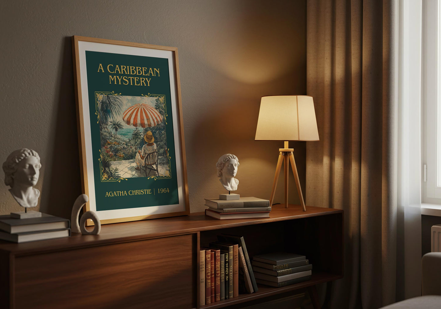 A Caribbean Mystery by Agatha Christie High Quality Poster Print.Free Delivery Wall Art. Author&Blurb Book/Novel Minimalist Home Gift Cover