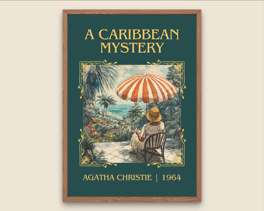 A Caribbean Mystery by Agatha Christie High Quality Poster Print.Free Delivery Wall Art. Author&Blurb Book/Novel Minimalist Home Gift Cover