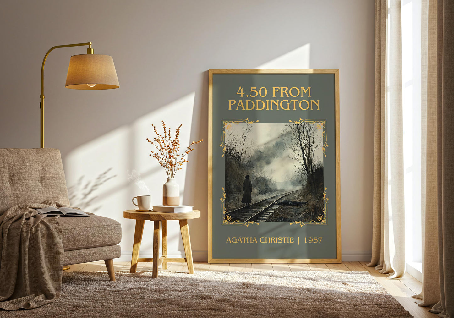 4.50 From Paddington by Agatha Christie High Quality Poster Print.Free Delivery Wall Art. Author&Blurb Book/Novel Minimalist Home Gift Cover