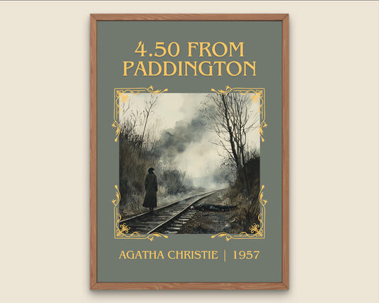 4.50 From Paddington by Agatha Christie High Quality Poster Print.Free Delivery Wall Art. Author&Blurb Book/Novel Minimalist Home Gift Cover