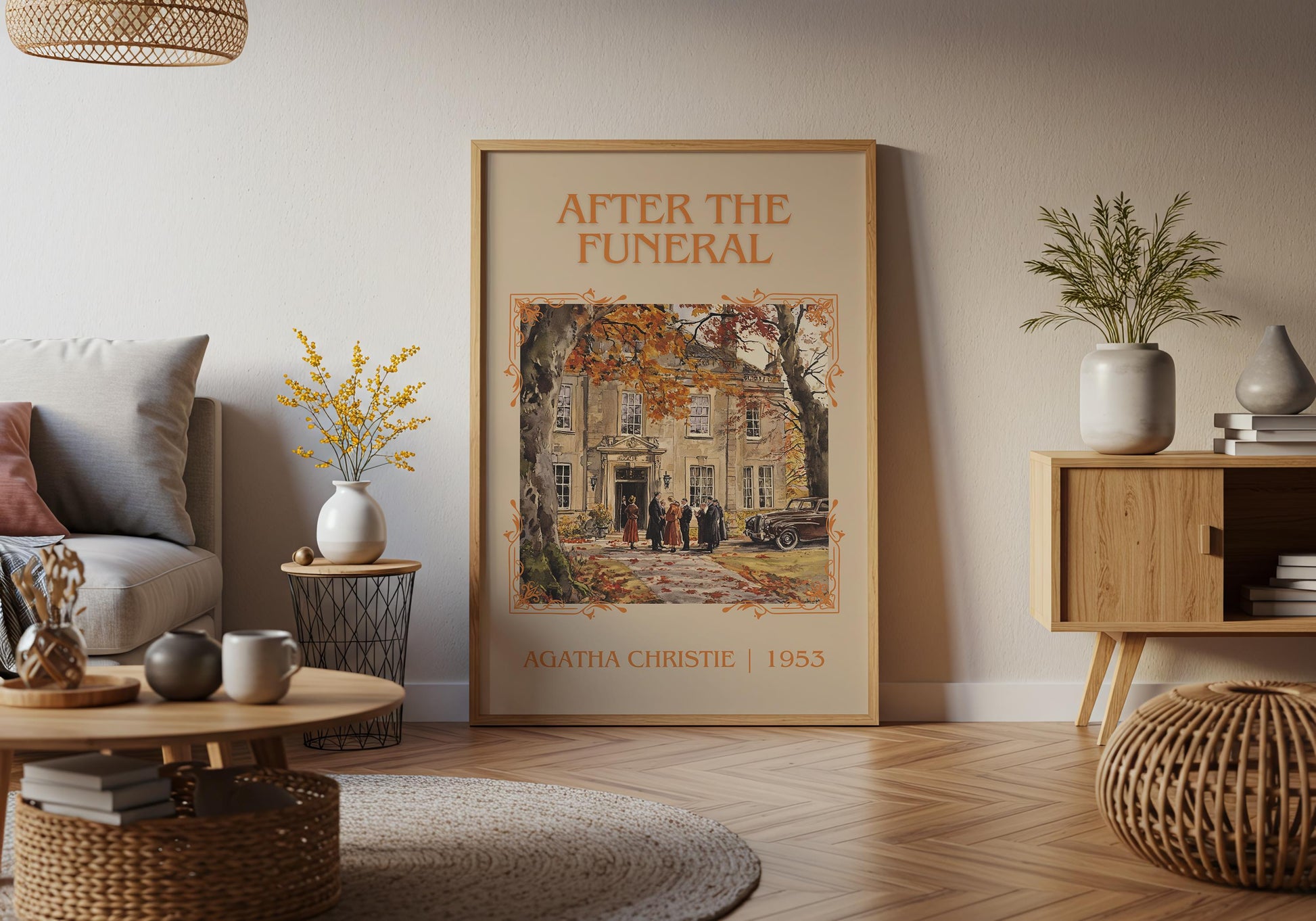 After The Funeral by Agatha Christie High Quality Poster Print.Free Delivery Wall Art. Author&Blurb Book/Novel Minimalist Home Gift Cover