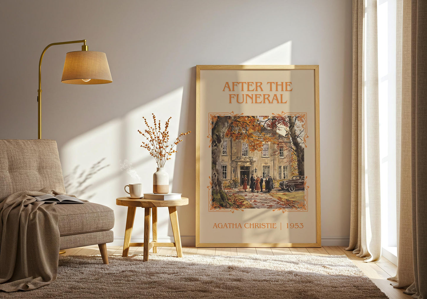 After The Funeral by Agatha Christie High Quality Poster Print.Free Delivery Wall Art. Author&Blurb Book/Novel Minimalist Home Gift Cover