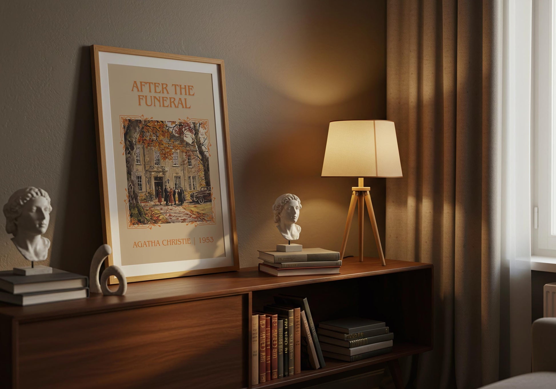 After The Funeral by Agatha Christie High Quality Poster Print.Free Delivery Wall Art. Author&Blurb Book/Novel Minimalist Home Gift Cover