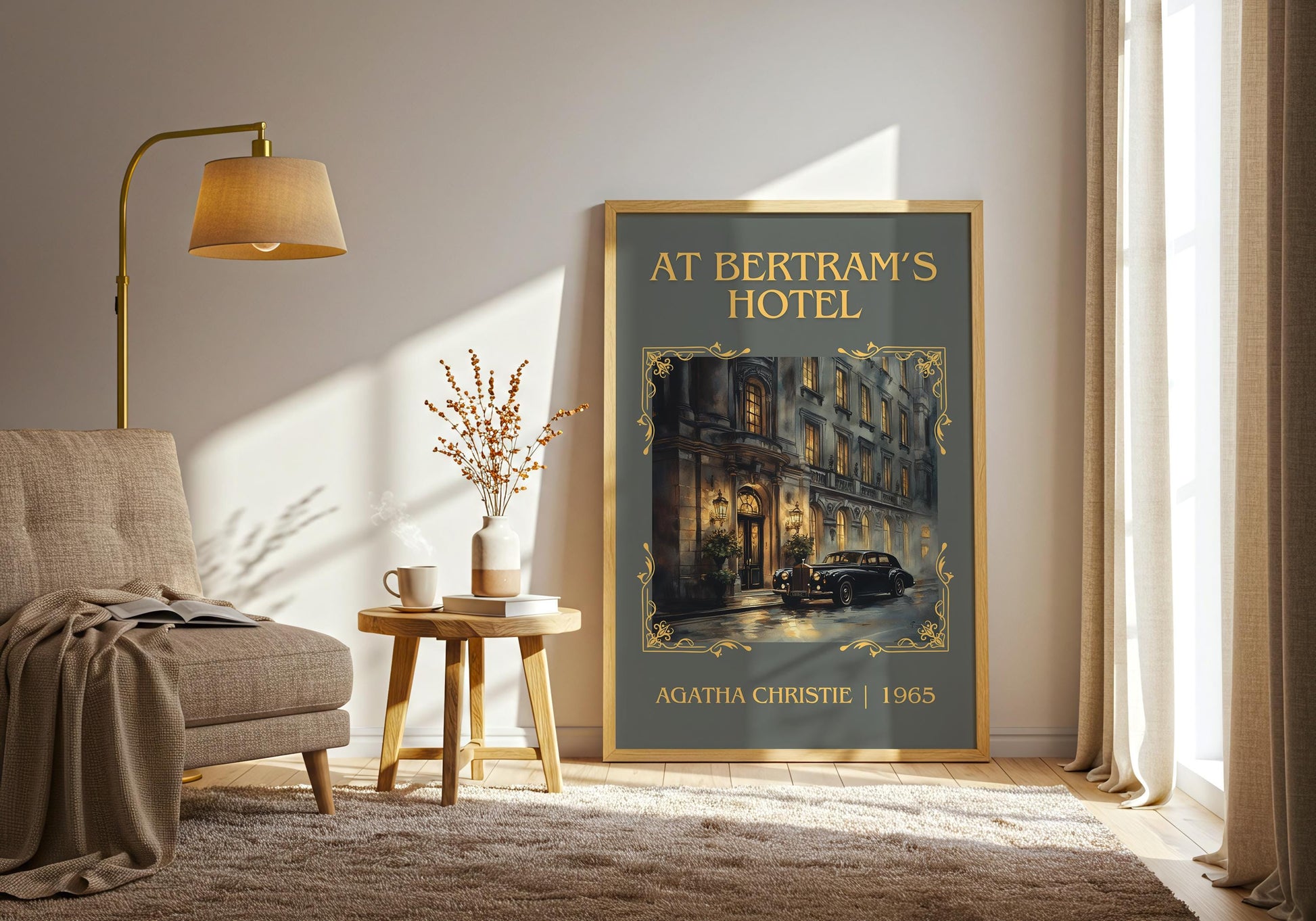 At Bertrams Hotel by Agatha Christie High Quality Poster Print.Free Delivery Wall Art. Author&Blurb Book/Novel Minimalist Home Gift Cover