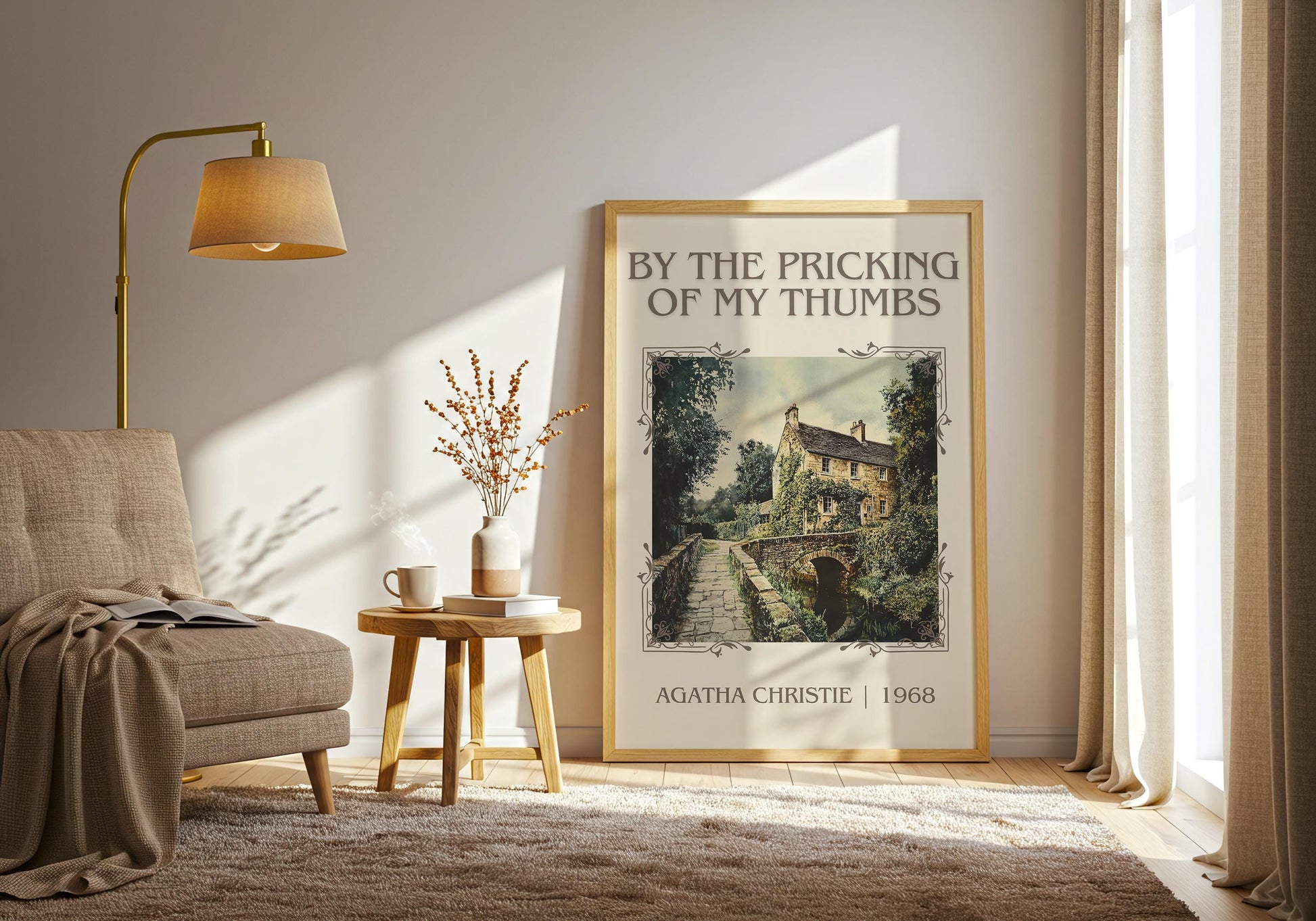 By The Pricking Of My Thumbs by Agatha Christie High Quality Poster Print.Free Delivery Wall Art. Author&Blurb Book/Novel Minimalist Gift