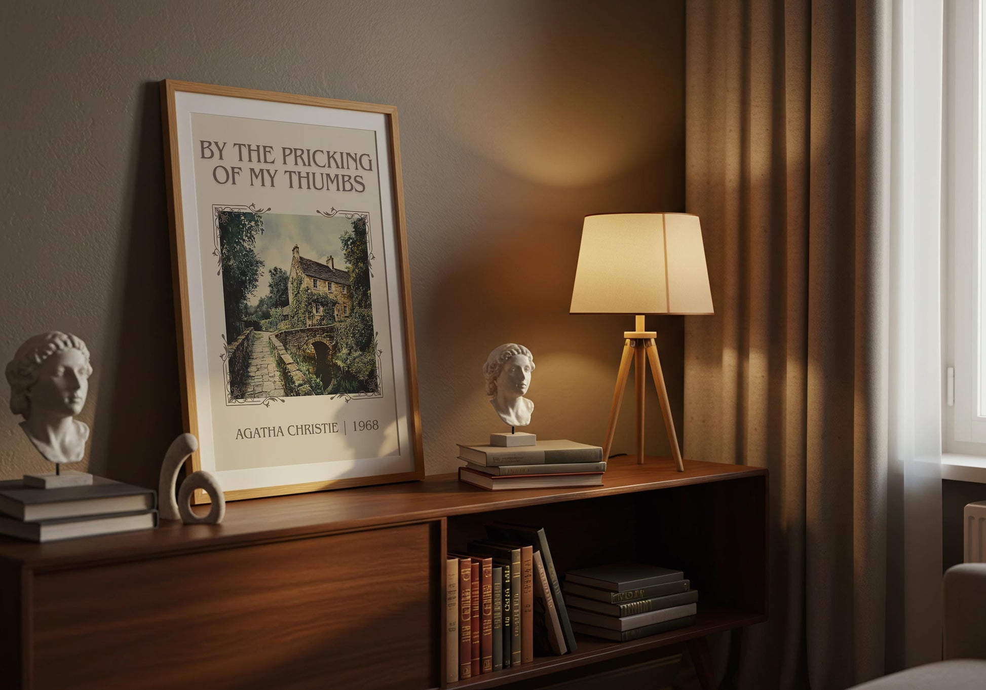 By The Pricking Of My Thumbs by Agatha Christie High Quality Poster Print.Free Delivery Wall Art. Author&Blurb Book/Novel Minimalist Gift