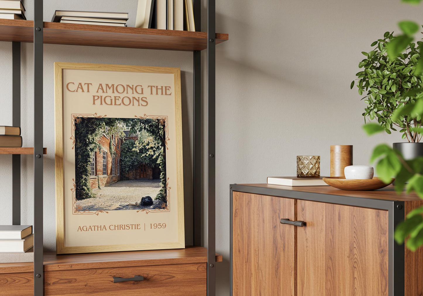 Cat Among The Pigeons by Agatha Christie High Quality Poster Print.Free Delivery Wall Art-Author&Blurb Book/Novel Minimalist Home Gift Cover