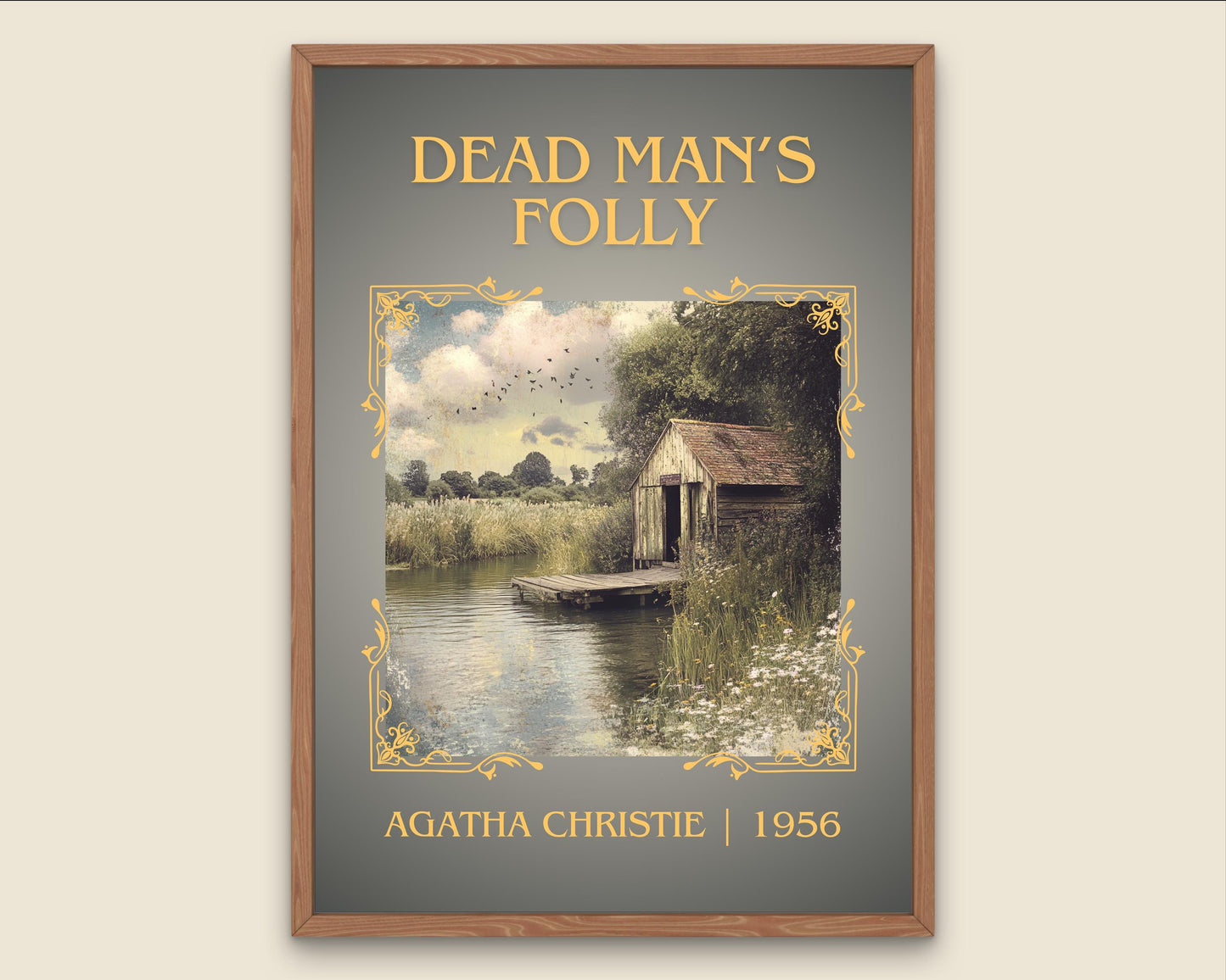 Dead Man's Folly by Agatha Christie High Quality Poster Print.Free Delivery Wall Art-Author&Blurb Book/Novel Minimalist Home Gift Cover